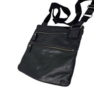 Margot Woman Crossbody Bag Black Pebbled Leather Triple Zipper Purse Bag‎